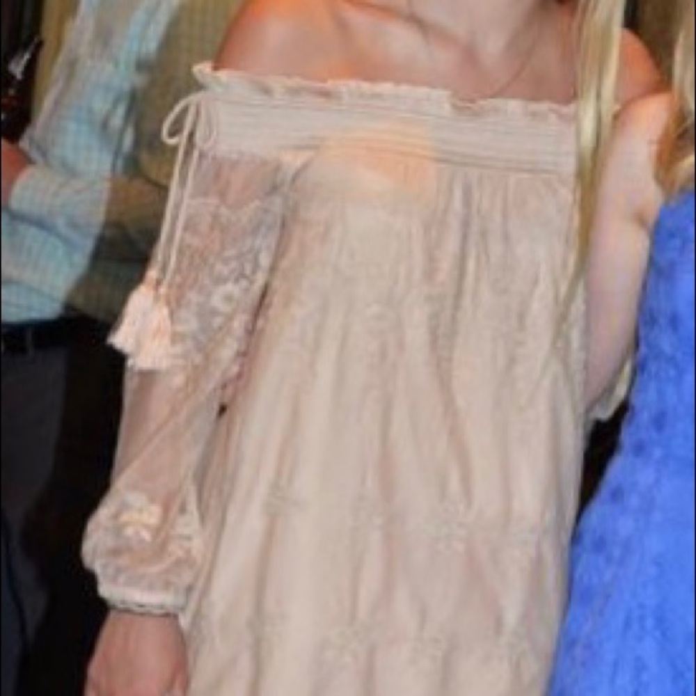 River Island Cream Long Sleeve Dress
